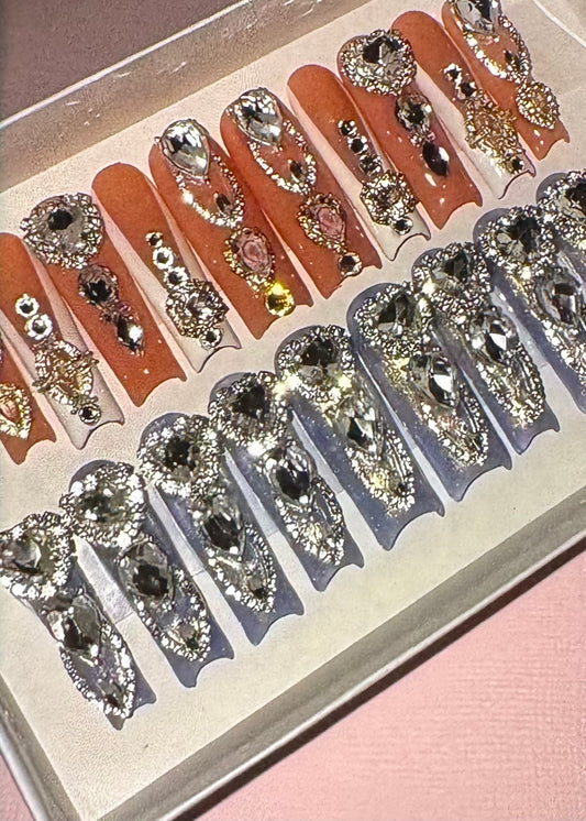Hand Made Lucite Acrylic with Swarovski Crystals Press Ons