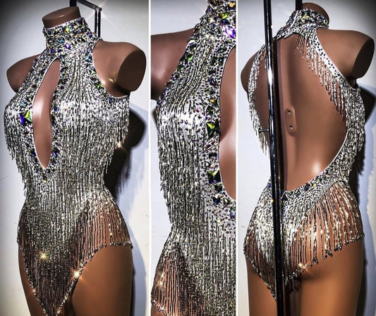 Swarovski Crystal Halter Cold Shoulder Backless Party Dress